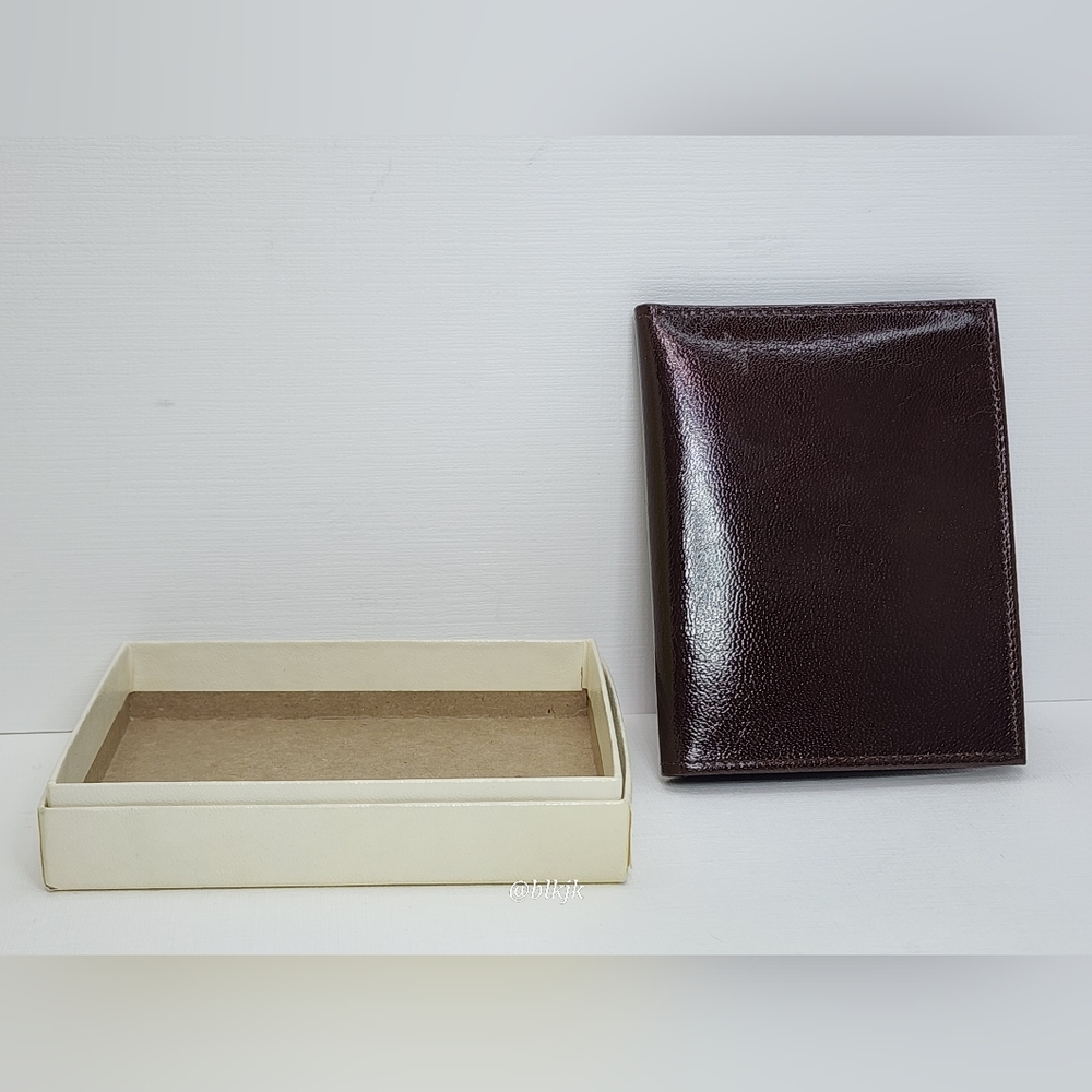 Vintage Gino Goat Leather Slim Bifold Wallet *Brown* NWT